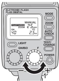 OLYMPUS FL-50 - ■Ajustement de l'intensité de la lumière - 1