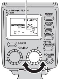 OLYMPUS FL-50R - Commande d'intensité du flash - 1
