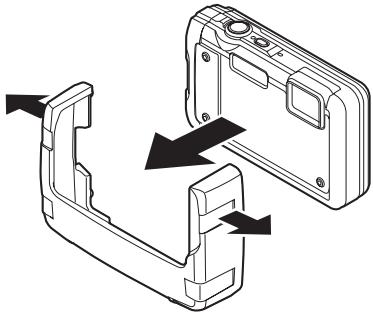 OLYMPUS PT-048 - Fixation de l'adaptateur à l'appareil photo numérique. - 1