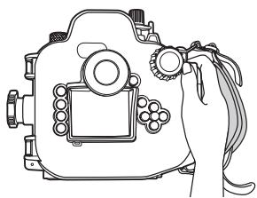 OLYMPUS PT-E03 - Utilisation de la dragonne - 1