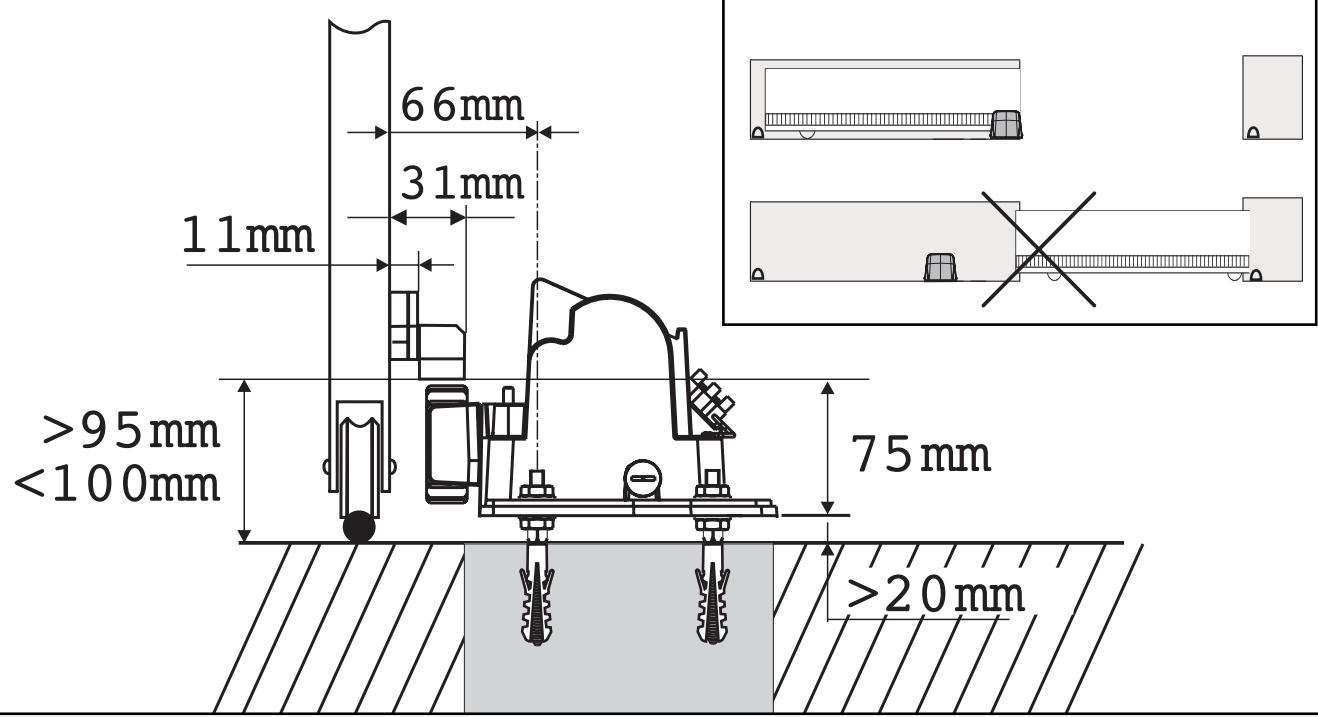 SOMFY PASSEO 400 - Cotes d'implantation - 1