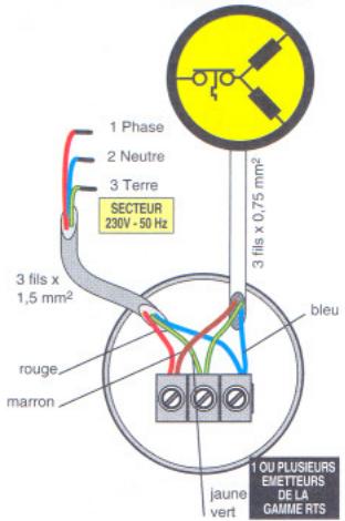 SOMFY SCHEMA DE CABLAGE MOTEUR RTS - 1