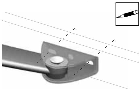 SOMFY SGA 4100 - Marquez les perçages sur le renfort duvantail au travers de la patte de fixation. - 1