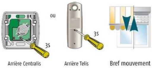 SOMFY DIGICODE RADIO RTS - 3) MEMORISATION SUR UN MOTEUR TUBULAIRE : - 1