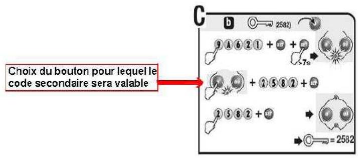 SOMFY DIGICODE RADIO RTS - ETAPE C: MEMORISATION D'UN CODE SECONDAIRE - 1