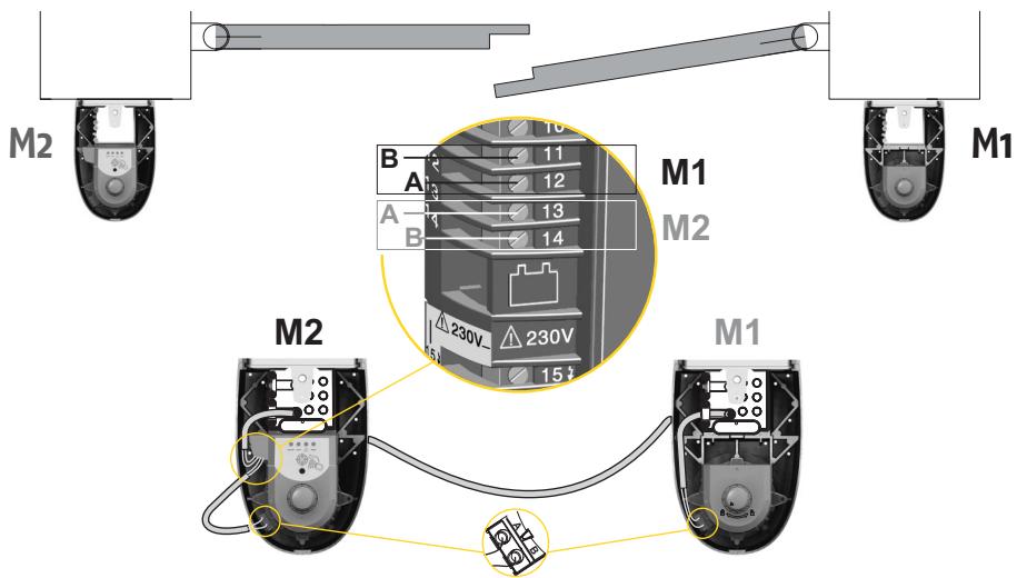 SOMFY PASSEO 630 - Raccordement des deux moteurs. - 2