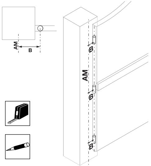 SOMFY SGS 200 - Préparation et perçage des piliers - 1