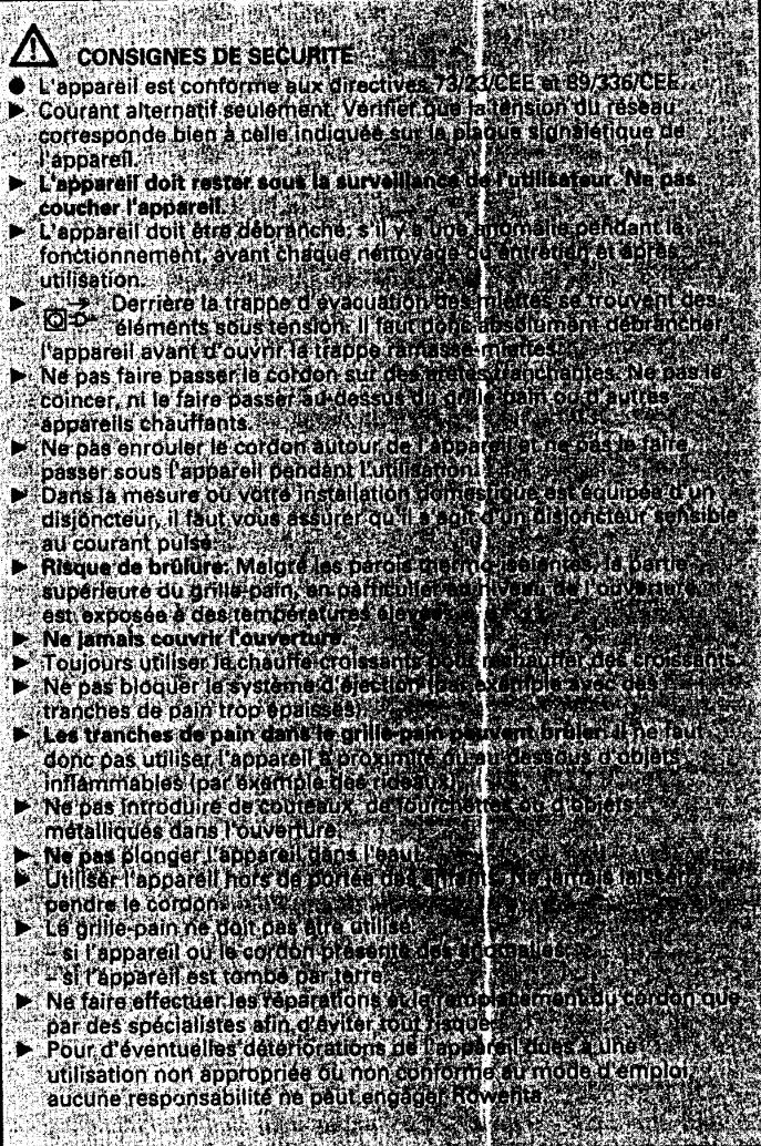 ROWENTA TP010 - Description de l'appareil voir fig. p. 4: - 1
