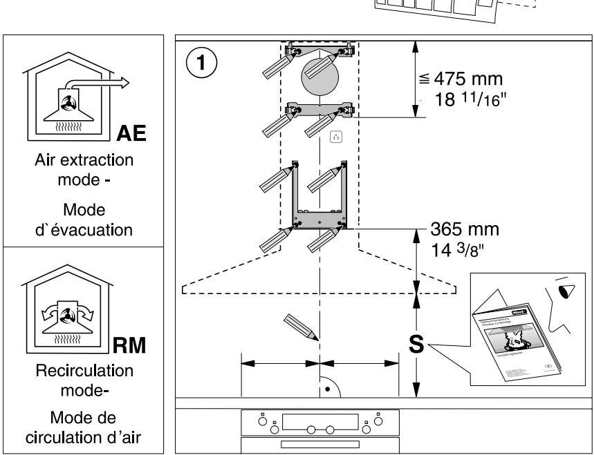 MIELE DA 398-5 - INSTALLATION MANUAL - Installation diagram - Schéma d'installation - Diagrama de instalación - 2
