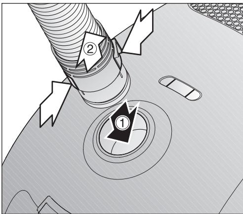 MIELE S2121 OLYMPUS - Releasing the hand grip ② - 1