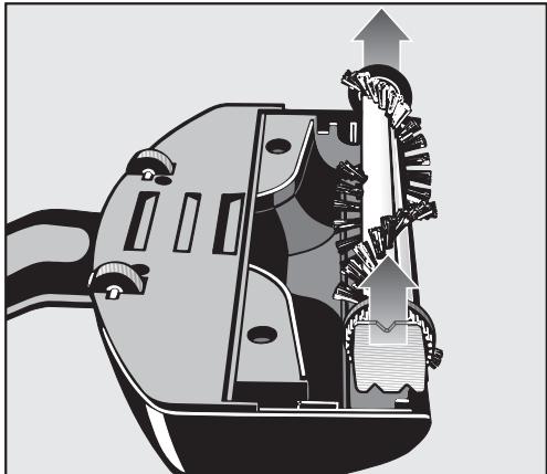 MIELE SEB 217-3 - Stubborn tangles or other objects can be removed as follows: - 3