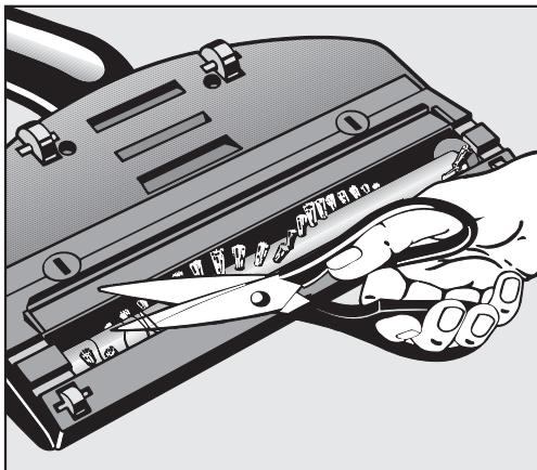 MIELE SEB 217-3 - Stubborn tangles or other objects can be removed as follows: - 1