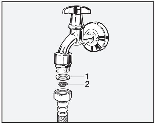 MIELE WT 2796 - Nettoyage du filtré dans la conduite d'arrivée d'eau - 1