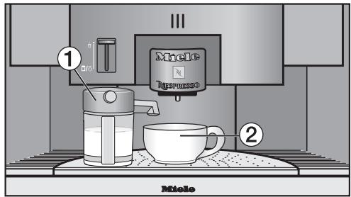 MIELE CVA 3660 - Préparation de mousse de lait dans la tasse - 1