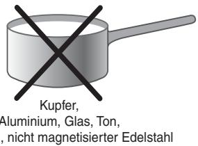 Kupfer, Aluminium, Glas, Ton, nicht magnetisierter Edelstahl