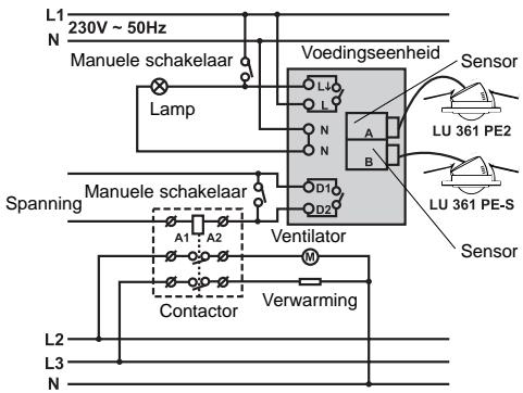 THEBEN LU361PE-S - DE TWEE DETECTORS LU 361 PE2 EN LU 361 PE-S KUNNEN SAMEN OP DE AANSLUITDOOS GEKOPPELD WORDEN - 1