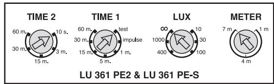 THEBEN LU361PE-S - Instelknoppen LUX, METER, TIME - 1