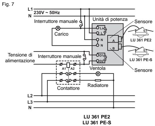 THEBEN LU361PE-S - E' POSSIBLE COLLEGARE SIMULTANEAMENTE DUE RILEVA- TORI LU 361 PE2 E LU 361 PE-S ALLA STESSA SCATOLA INGRESSII/USCITE (Vedi Fig. 7). - 2