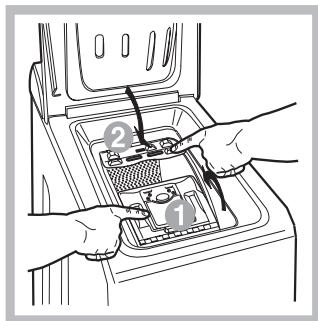 HOTPOINT AVTF 129 - Comment ouvrir et fermer le tambour - 4