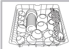 HOTPOINT LFF 8214 EU/HA - Loading example for the upper - lower rack - 1