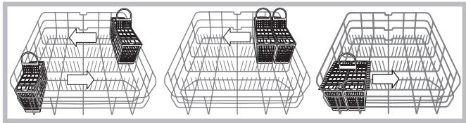 HOTPOINT LFF 8214 EU/HA - Cutlery basket positioning examples - 1