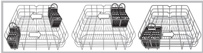 HOTPOINT LFF 8214 EU/HA - Przyklady rozmieszczenia kosza na sztućce - 1