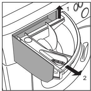 HOTPOINT AX 120 - The first secret is the easiest: the detergent dispenser is opened by rotating it outwards. - 1