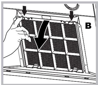 HOTPOINT HGF 6.8 AB X/HA - Mantenimiento del filtró de carbón (B) - 1