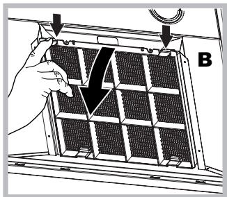 HOTPOINT HLC 9.B LAI X/HA - Substituição do FILTER de carvão (B) - 1