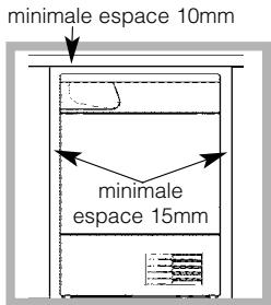minimale espace 10mm minimale espace 15mm