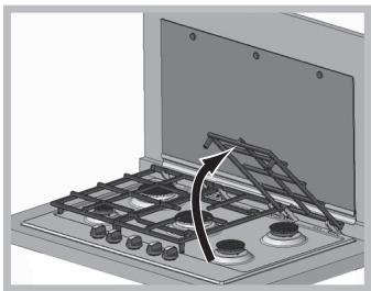 HOTPOINT PKL 641 D2/IX/HA - ! To avoid damaging the electric ignition device, do not use it when the burners are not in their housing. - 1