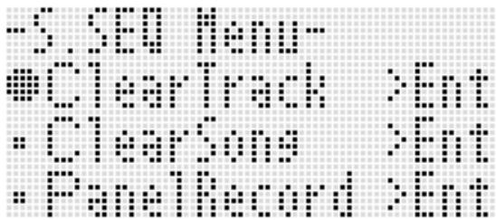 CALOR CTK-6200 - Lorsque l'écran initial du mode séquenceur musical est affiché après l'enregistrement d'une piste, appuyez sur le bouton C-13 (MENU) tout en maintainant le bouton R-13 (FUNCTION) enforcé. - 1