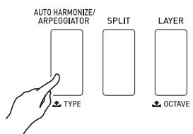 CALOR CTK-6200 - Maintenez le bouton R-18 (AUTO HARMONIZE/ ARPEGGIATOR) enforcé jusqu'à ce que l'écran de sélection de type suivant apparaisse sur l'afficheur. - 1