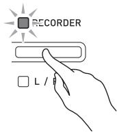 CALOR PRIVA PX-150 - Appuyez deux fois sur le bouton recorder de sorte que son témoin clignote. - 1