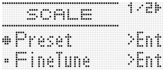 CALOR WK-7600 - Tout en tenant le bouton R-13 (FUNCTION) enforcé, appuyez sur le bouton C-8 (SCALE) pour afficher l'écran de gamme, avec le ● devant « Preset » - 2