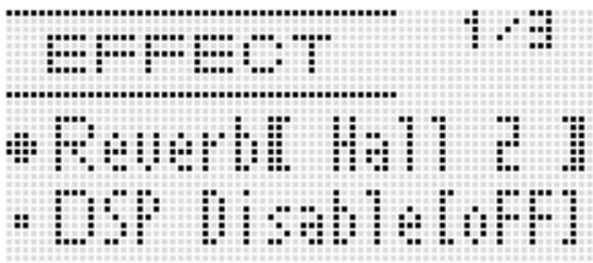 CALOR WK-7600 - Tout en tenant le bouton R-13 (FUNCTION), appuyez sur le bouton C-7 (EFFECT) pour afficher l'écran de réglage des effets. - 2