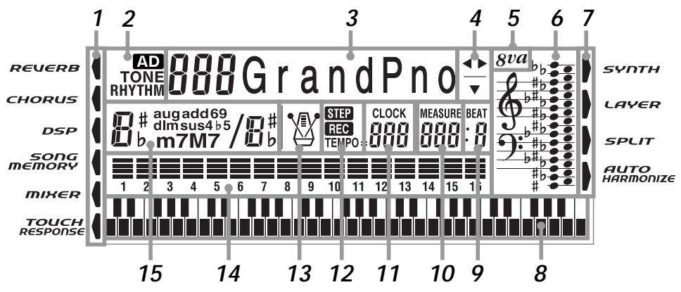 CASIO CTK-671 - A propos de l'affichage - 1