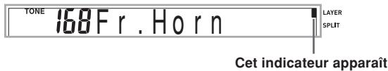 TONE 168Fr . Horn LAYER SPLIT Cet indicateur apparaît
