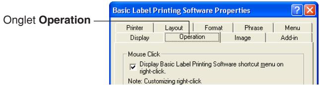 CASIO FA-B30 - Pour spécifier le mode de fonctionnement du menu de raccourcis - 1