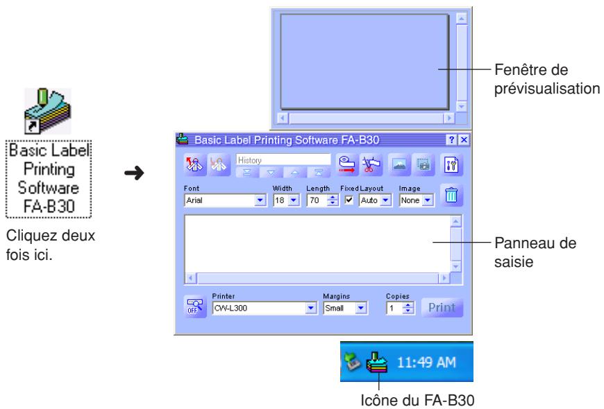 CASIO FA-B30 - Sur le bureau de Windows, double-cliquez sur l'icone du Basic Label Printing Software FA-B30. - 1