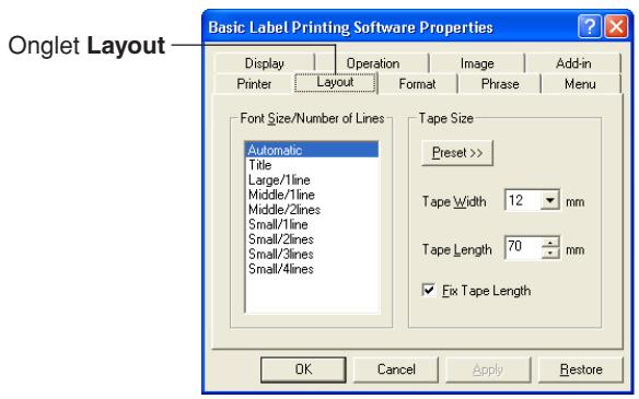 CASIO FA-B30 - Cliques sur l'onglet Layout. - 1