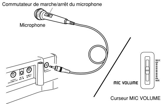 CASIO LK-200S - Utilisation de la prise de microphone - 1