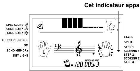 CASIO LK-55 - 1^e évaluation : Le clavier évalue vos performances au cours de la 1^e étape. - 1