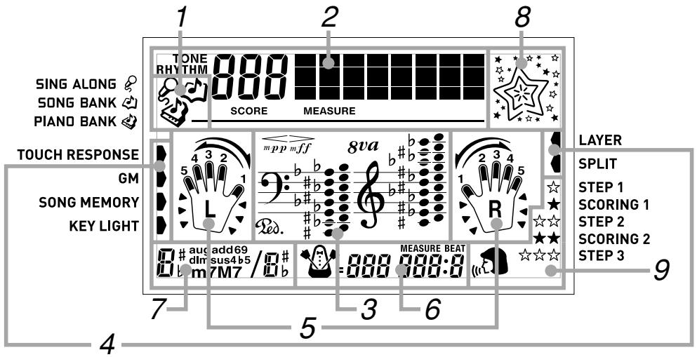 CASIO LK-55 - A propos de l'affichage - 1