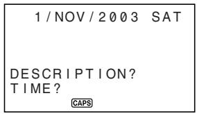 CASIO SF-7990 - Données de l'agenda et écrans initiaux... - 1