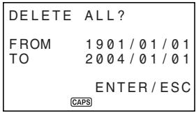 CASIO SF-7990 - Suppression de plusieurs rubriques de données du mode agenda ou du mode dépenses - 1