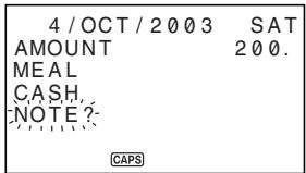 CASIO SF-7990 - Introduction des données de mode dépenses - 2