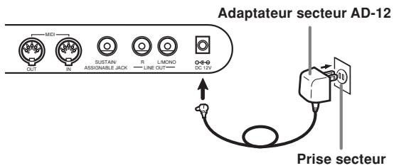 Adaptateur secteur AD-12 OUT IN SUSTAIN ASSIGNABLE JACK R LMONO LINE OUT DC 12V Prise secteur