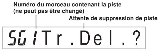 Numéro du morceau contenant la piste (ne peut pas être changé) Attente de suppression de piste 501Tr.De1.?