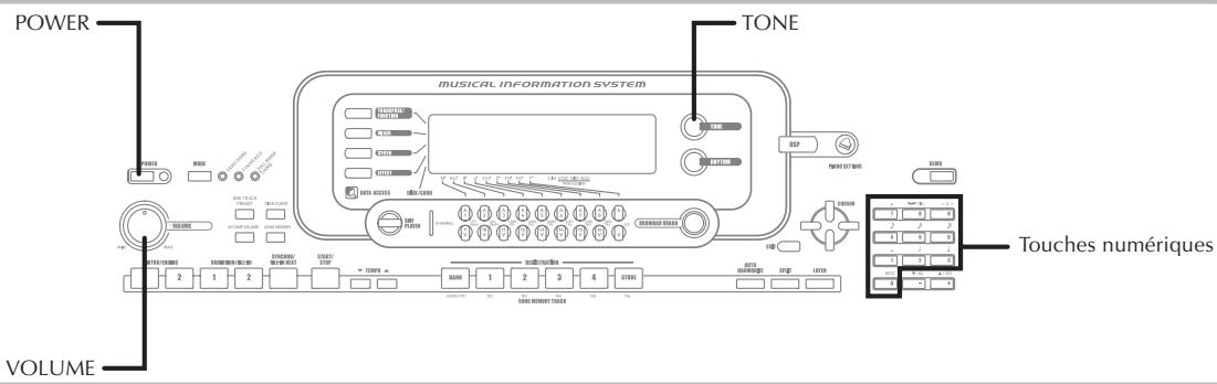POWER TONE MUSICAL INFORMATION SYSTEM VOLUME Touches numériques